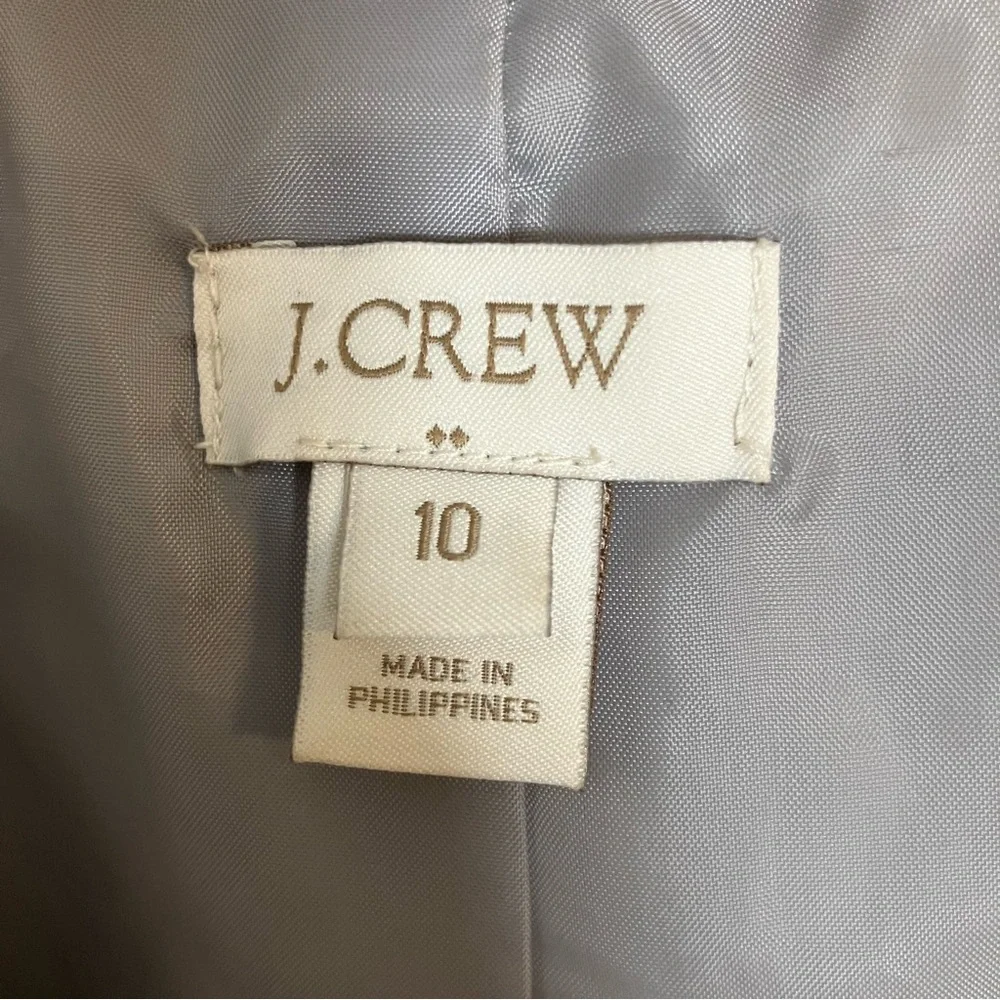 J.Crew City Coat wool‎ mid-length collared Beige winter peacoat jacket Sz 10 - Picture 7 of 9